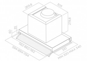Вытяжка кухонная ELICA BOX IN IX/A/90 схема