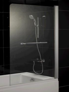 Шторка для ванной Eger 599-02, 80х150 см хром стекло grey (Л-П)