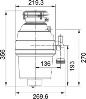 Измельчитель Franke Turbo Plus TP-50 схема