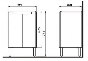 Шкафчик Kolo Modo с умывальником 50 см L39001 схема