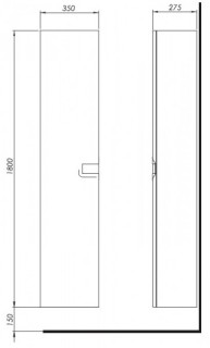 Шкаф боковой Kolo Twins 180 см белый глянец 88460 схема