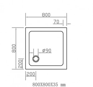 Душевой поддон Eger SMC 800х800х35 квадратный 599-8080S