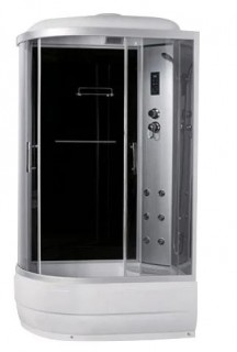 Гидробокс Sansa 8890 D/45-R сатин, стекло серое/черное с КПУ, 1200х800х450х2150 мм