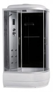 Гидробокс Sansa 8890 D/45-L сатин, стекло серое/черное с КПУ, 1200х800х450х2150 мм