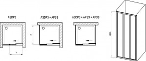 Душевая дверь Ravak ASDP3 100 Grape сатин 00VA0UR2ZG