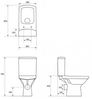 Унитаз-компакт Cersanit Easy Clean On гор. слив, бок. с сидением soft-close