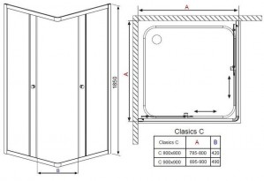 Душевая кабина Radaway Classic С 80x80 белый / прозрачное 30060-04-01