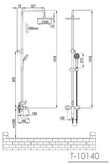 Душевая система Imprese Jesenik T-10140 схема