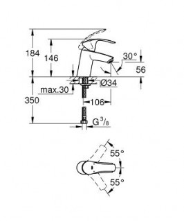 Смеситель Grohe Eurosmart 32467002 схема