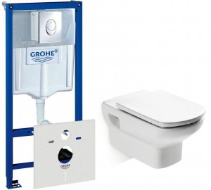 Комплект инсталляция Grohe 38750001, 4 в 1 + Roca DAMA SENSO 346517000 с крышкой 
soft close