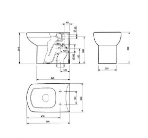 Комплект инсталляция Grohe 38750001, 4 в 1 + Roca DAMA SENSO 346517000 с крышкой 
soft close