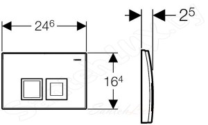 Смывная клавиша Geberit Delta 50 для двойного смыва хром матовый, артикул 115.135.46.1