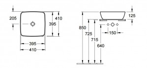 Раковина Villeroy&Boch 41784101 схема