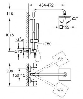 Душевая система Grohe Euphoria System 150 27932000 схема