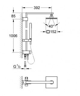 Душевая система Grohe Euphoria Cube System 150 27696000 схема