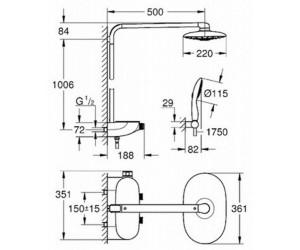Душевая система GROHE RAINSHOWER SMARTCONTROL  26250000