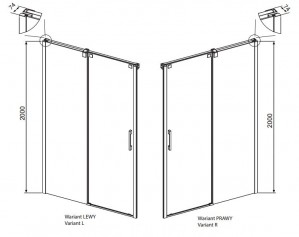 Душевые двери раздвижные Radaway Espera DWJ 120 L/R схема