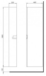 Шкаф боковой карго Kolo Twins 180 см белый глянец 88463 схема