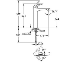 Смеситель для раковины GROHE Eurostyle 23570003