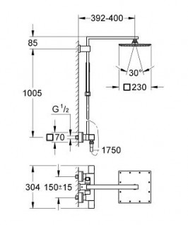 Душевая система Grohe Euphoria Cube XXL System 230, 26087000