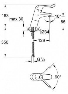 Смеситель для раковины GROHE Euroeco Special 32790000