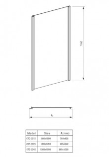 Боковая стенка для раздвижных дверей Deante Cynia KTC031S схема