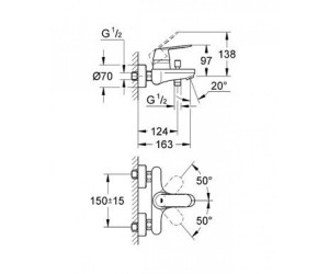 Смеситель для ванной GROHE EUROSMART COSMOPOLITAN 32831000