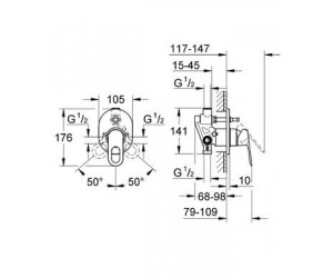 Смеситель для душа GROHE BAU CLASSIC 29047000