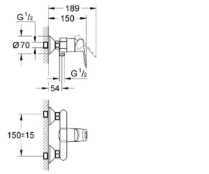 смеситель для душа GROHE BAU LOOP 23340000