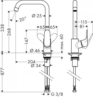 Смеситель для мойки HANSGROHE FOCUS 31820800