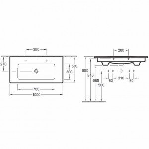 Раковина Villeroy&Boch Venticello 4104 AL01 1000x500 см