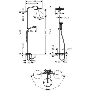 Душевая система Hansgrohe Croma Select S 280 26790000