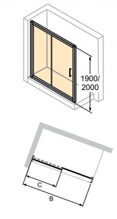 Душевая дверь Huppe Classics 2 120 C20402.069. 321 (C20402069321) + боковая стенка С20503