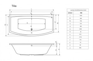 Ванна Radaway Tilia 190x90 + ножки