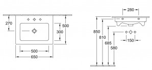 раковина Villeroy&Boch Venticello (41246501) на тумбу