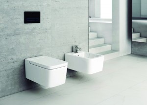 Инсталляция Grohe Rapid SL 3в1 с хром клавишей + подвесной унитаз Roca Inspira Square Rimless подвесной, сиденье дюропласт медленнопадающее (A346537000+A80153200B)