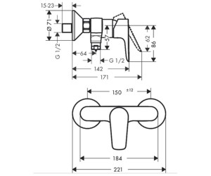 Набор смесителей для душа  Hansgrohe Talis E 71762773 (71710000+71760000+27772000)