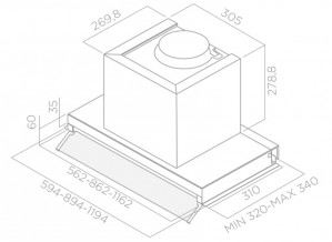 Вытяжка BOX IN PLUS IX GL A90 схема