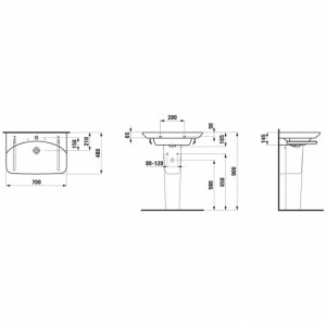 Умывальник Laufen Palace New 70 см (H8107040001041)