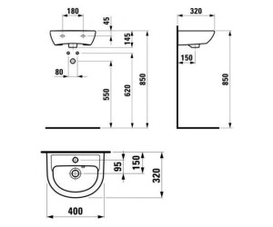 Умывальник Laufen Pro 40 см (H8159510001041)