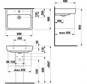 Умывальник Laufen Pro 60 см (H8189520001041)