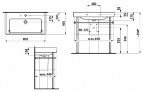 Умывальник Laufen Pro S 85 см (H8139650001041)