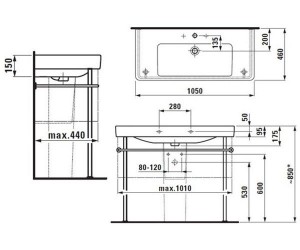 Умывальник Laufen Pro S 105 см (H8139660001041)