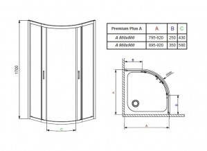 Душевая кабина Radaway Premium Plus А  80x80 хром / прозрачное