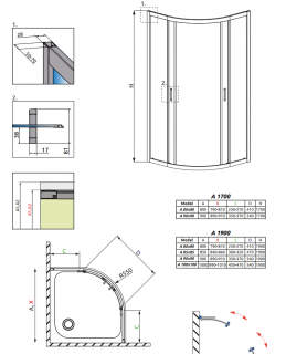 Душевая кабина Radaway Premium Plus А 1700  80x80 хром / прозрачное