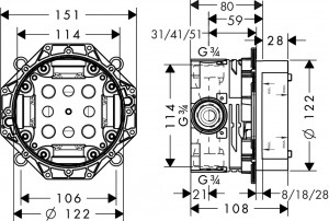 Набор скрытого монтажа Hansgrohe Talis E (71745111) фото