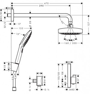 Душевой набор Hansgrohe Raindance Select E / ShowerSelect 27296000