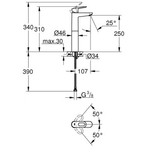 Смеситель для раковины-чаши Grohe BauLoop 23764000