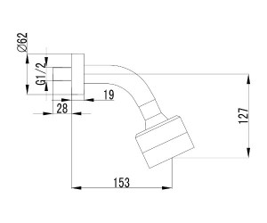 Верхний душ для смесителя скрытого монтажа Imprese Krinice VR-15110 (S)