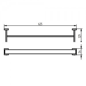 Держатель д/полотенца двойной Haceka Edge  403329 (1143820) схема